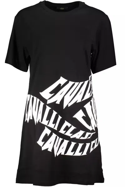 Shop Cavalli Class Black Cotton Dress