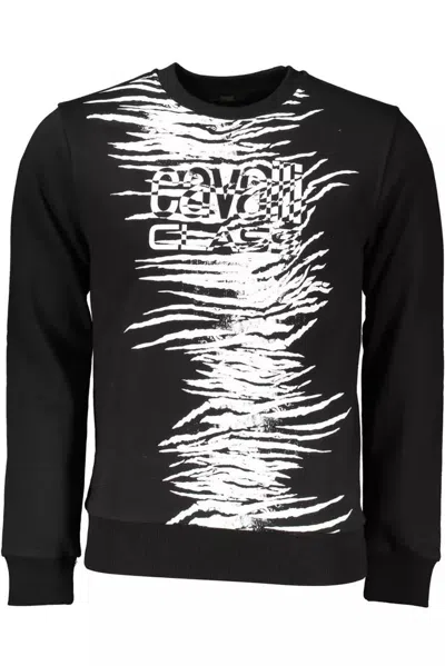 Shop Cavalli Class Black Cotton Sweater