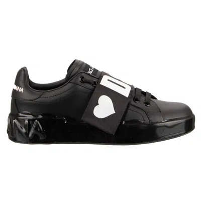 Shop Dolce & Gabbana Black Leather Sneaker