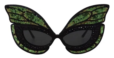 Shop Dolce & Gabbana Exquisite Sequined Butterfly Sunglasses In Multicolor