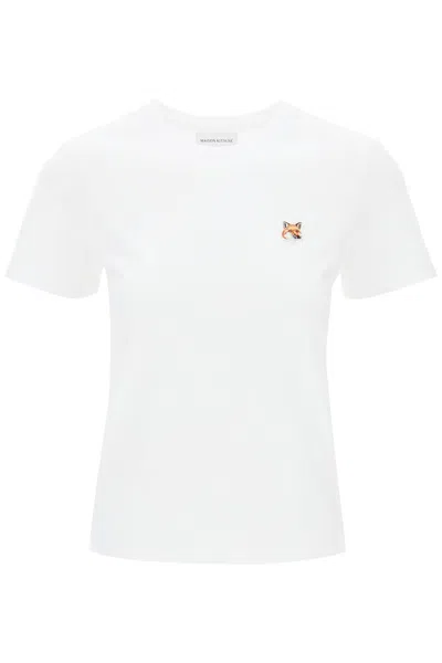 Shop Maison Kitsuné Fox Head Crew-neck T-shirt In White