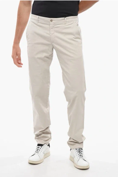Shop Armani Collezioni Giorgio Cotton Chinos Pants With Belt Loops