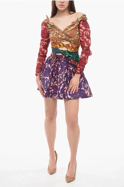 Shop Zimmermann Tiggy Short Dress With Paisley Print