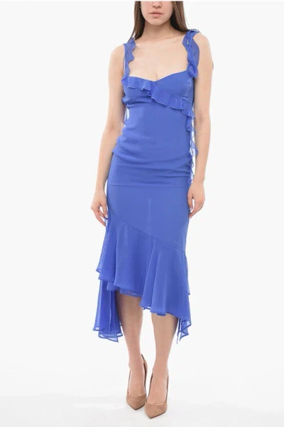 Shop The Andamane Silk Asymmetric Dress With Ruffled Detail
