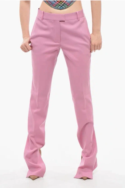 Shop Attico Straight-fit Abram Pants With Slits On The Hem