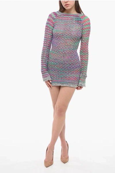 Shop Attico Crochet Openback Minidress