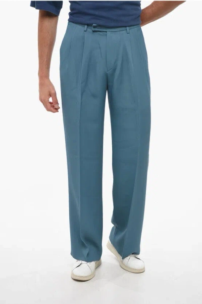 Shop Amiri Double Pleated Straight Fit Pants