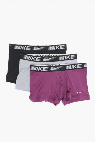 Shop Nike Set Of 3 Dri-fit Boxer With Logoed Elastic Band
