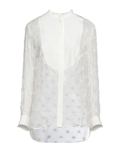 Shop Chloé Woman Shirt Ivory Size 8 Silk, Wool, Ceramic In White