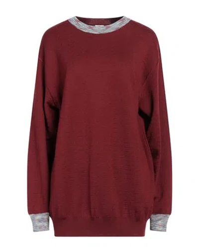 Shop M Missoni Woman Sweater Burgundy Size M Viscose, Wool, Polyamide In Red