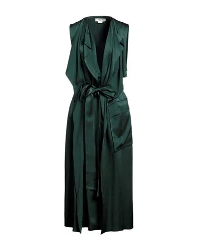 Shop Victoria Beckham Woman Maxi Dress Dark Green Size 8 Acetate, Viscose