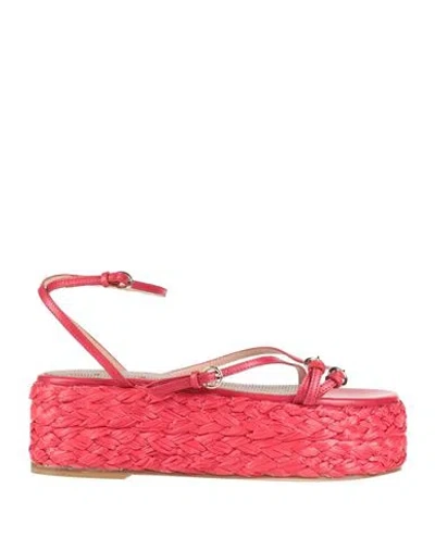 Shop Redv Red(v) Woman Espadrilles Red Size 7 Soft Leather
