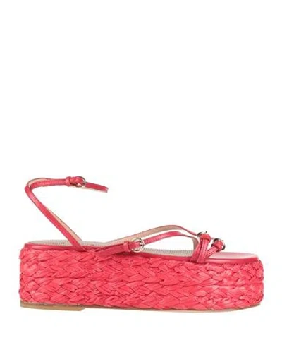 Redv Red(v) Woman Espadrilles Red Size 9 Soft Leather In Red
