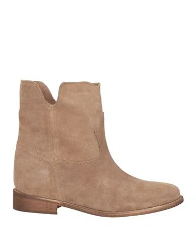Shop Gisel Moire Gisél Moiré Woman Ankle Boots Light Brown Size 7 Soft Leather In Beige