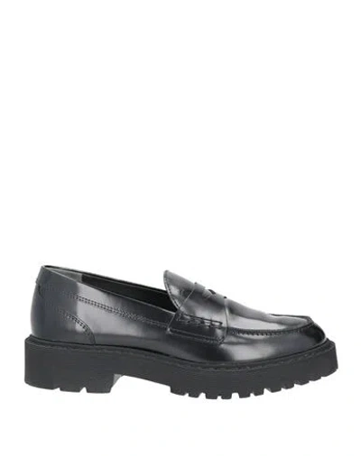 Hogan H543 Moccasins In Brushed Leather In Black