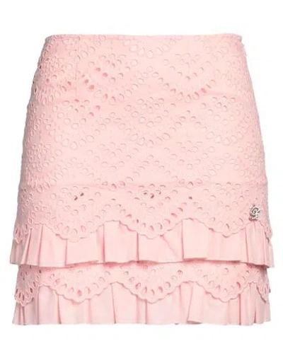 Shop Blumarine Woman Mini Skirt Pink Size 4 Cotton