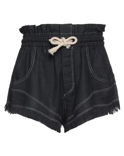 Shop Marant Etoile Marant Étoile Woman Shorts & Bermuda Shorts Midnight Blue Size 2 Silk