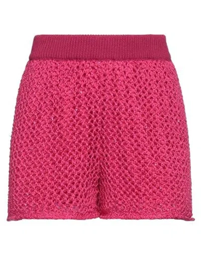 Shop Mariuccia Woman Shorts & Bermuda Shorts Fuchsia Size Xs Cotton, Acrylic In Pink