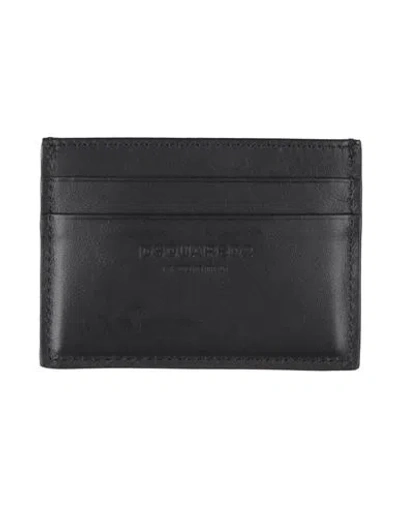 Dsquared2 Man Document Holder Black Size - Soft Leather In Black