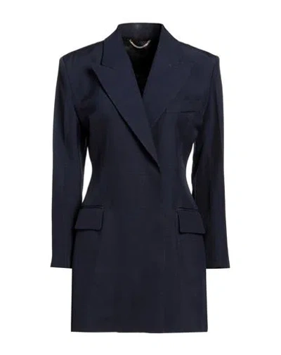 Shop Victoria Beckham Woman Mini Dress Midnight Blue Size 10 Viscose, Polyamide