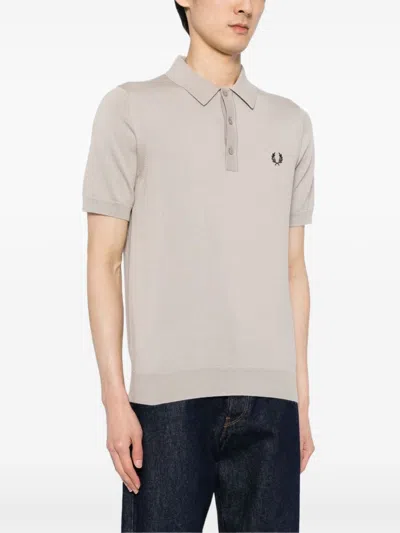 Shop Fred Perry Wool And Cotton Blend Shirt In Grey