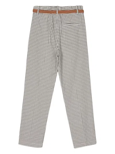 Shop Alysi Vichy Cropped Trousers In Grey