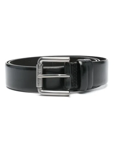 Shop Max Mara Leather Belt In Black