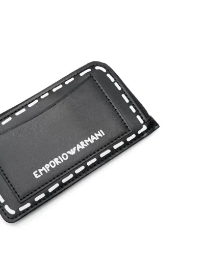 Shop Emporio Armani Zipped Card Holder In Black