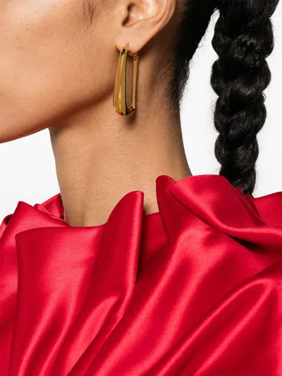 Shop Jacquemus Les Boucles Ovalo Earrings In Gold