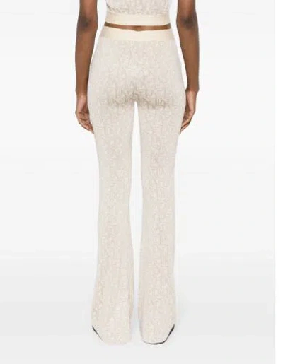 Shop Palm Angels Trousers In Off White/beige