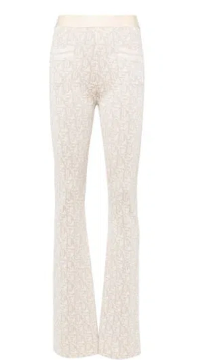 Shop Palm Angels Trousers In Off White/beige