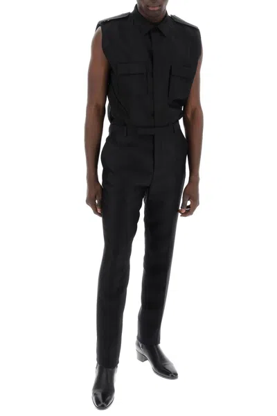 Shop Saint Laurent Tailored Pinstripe In Black