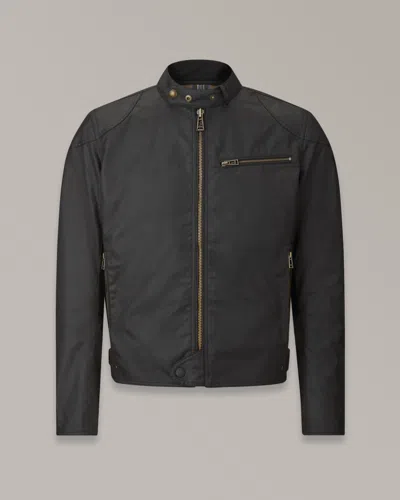 Belstaff Man Jacket Midnight Blue Size 42 Cotton In Black