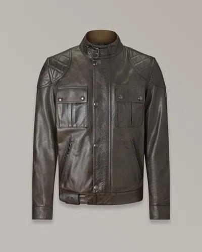Shop Belstaff Brooklands Motorcycle Jacket In Dark  Olive