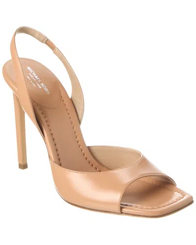 Shop Michael Kors Marisa Runway Leather Slingback Sandal In Brown