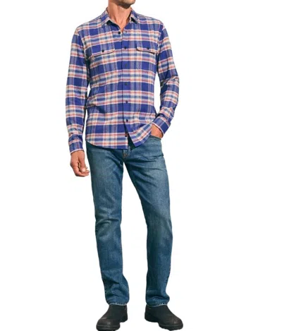 Shop Faherty Legend Sweater Shirt In Navy Skyline Plaid In Multi