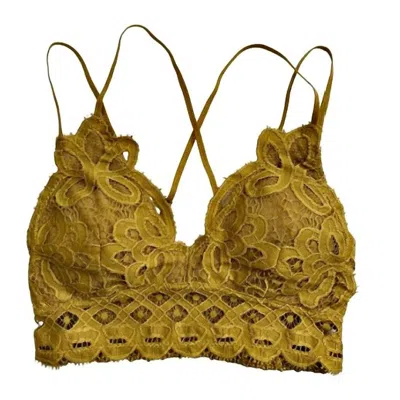 Shop Anemone Sheen Lace Bralette In Gold