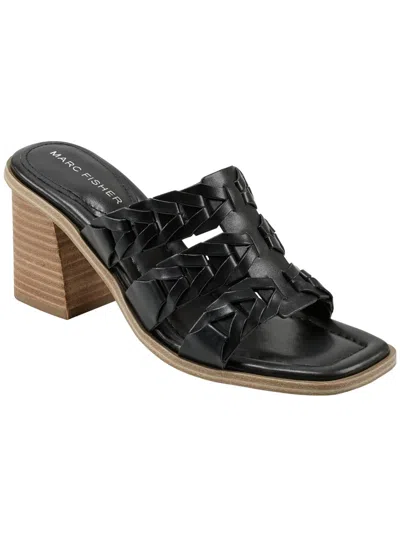 Shop Marc Fisher Womens Slip On Strappy Strappy Sandals In Black