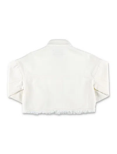 Shop Il Gufo Denim Jacket In White