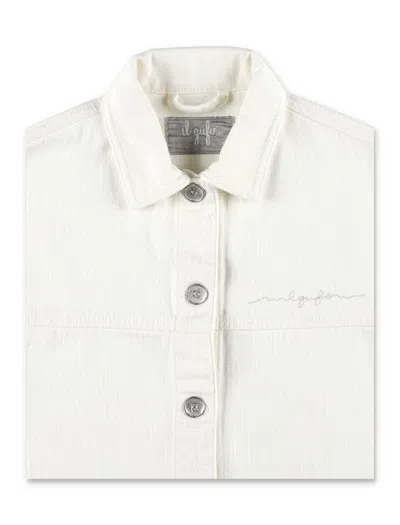 Shop Il Gufo Denim Jacket In White