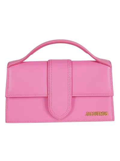 Shop Jacquemus Le Grand Bambino Shoulder Bag In Neon Pink
