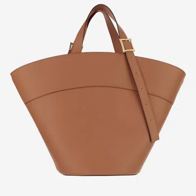 Mcm Large Himmel Leather Tote Bag In Leather Brown
