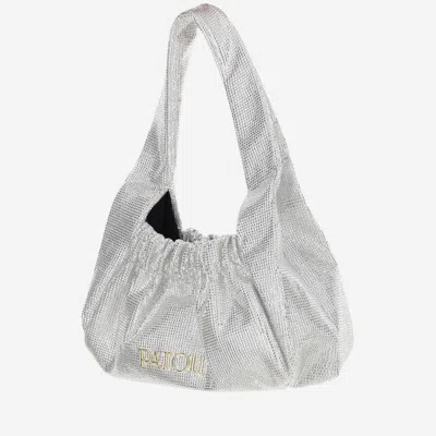 Patou Le Biscuit Satin And Rhinestone Bag In White