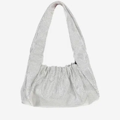 Patou Le Biscuit Satin And Rhinestone Bag In White