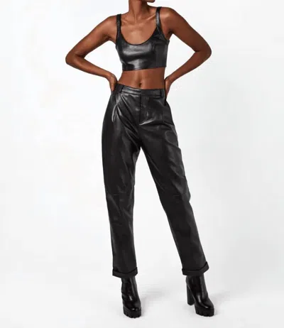 Shop As By Df Denise Recycled Leather Trouser In Black