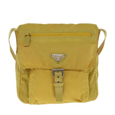 Shop Prada Canvas Shoulder Bag () In Yellow
