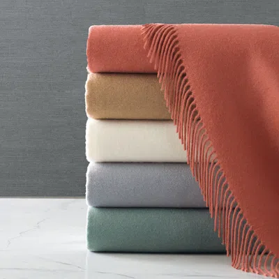 Frontgate Cashmere Fringe Throw In Juniper