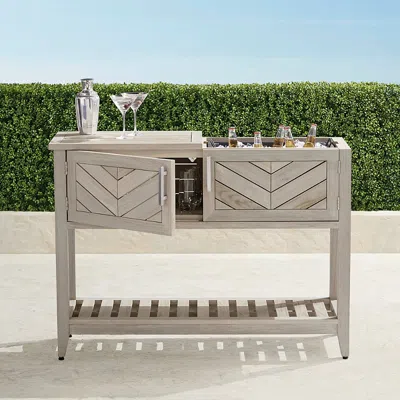 Frontgate Westport Console With Beverage Tub In Weathered