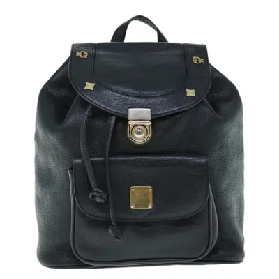 Shop Mcm Leather Backpack Bag () In Black