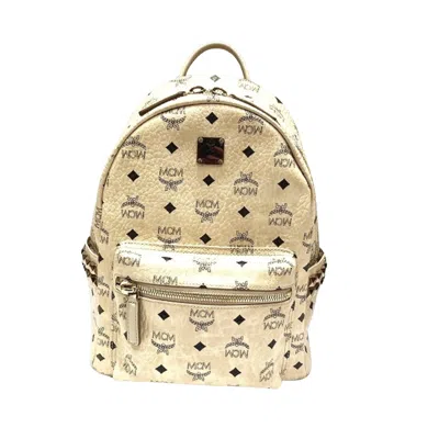 Shop Mcm Stark Leather Backpack Bag () In Gold